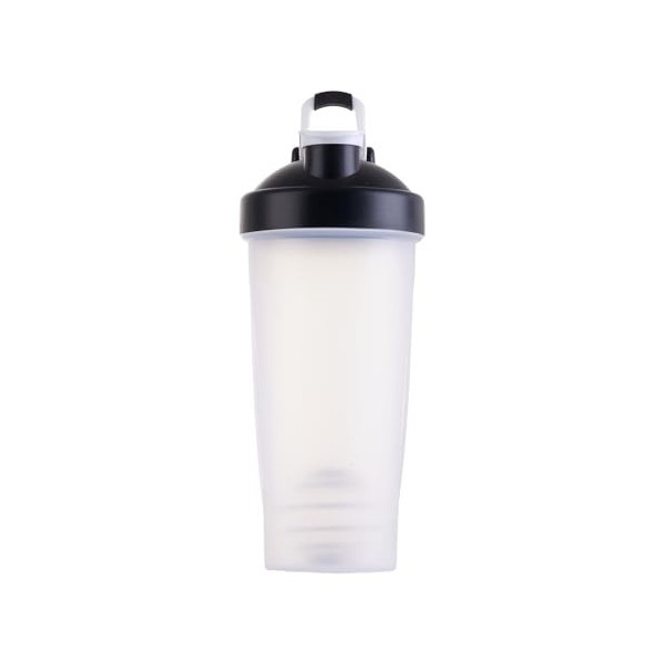 Popubear Bouteille shaker classique de 600 ml avec boule shaker métallique, mélangeur avec poignée pour boissons protéinées e