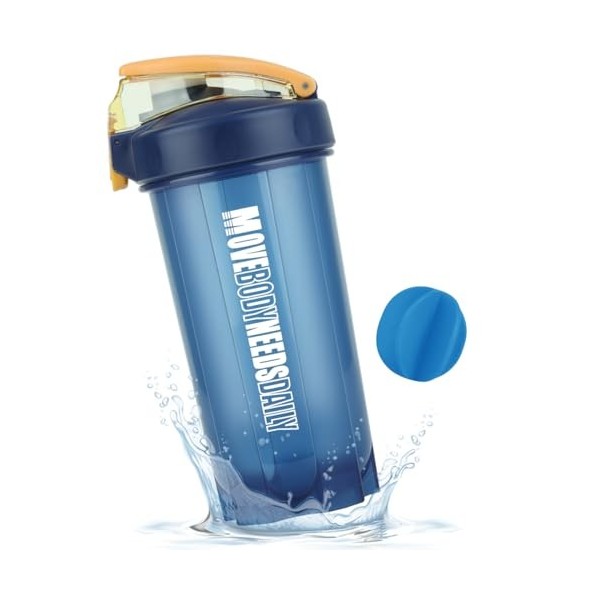 SXQLYH Shaker Proteine,550 ml, sans BPA,Gourde shaker à protéines Mélangeur de Smoothies,Shaker avec Acier Inoxydable Boules 