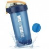 SXQLYH Shaker Proteine,550 ml, sans BPA,Gourde shaker à protéines Mélangeur de Smoothies,Shaker avec Acier Inoxydable Boules 