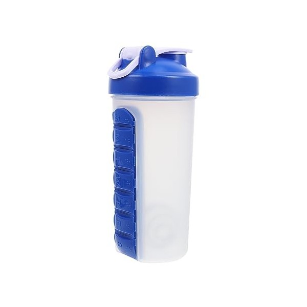 KALLORY 1 Pc Tasse Organisateur De Casemates Deau Bouilloire En Plastique Shaker De Protéines En Poudre Comprimés Deau Uste