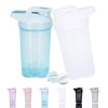 GAISHION Lot de 2 bouteilles shaker protéinées et shaker de 500 ml avec boules de fouet métalliques, sans plastique BPA bleu