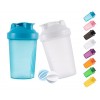 GAISHION Shaker Shaker pour boissons protéinées et shaker de 400 ml avec boules de fouet, sans plastique BPA blanc + bleu 