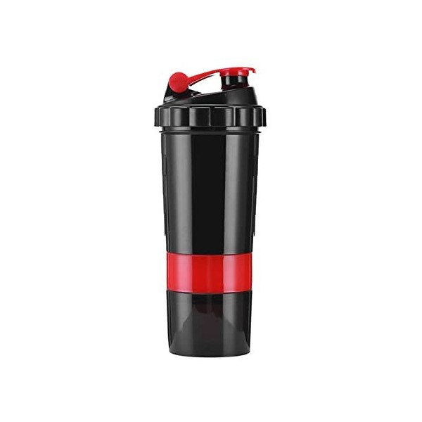 Huairdum Shaker Bottle, Empêchez Le Glissement en Plastique Anti-Fuite Clear Scales Protein Powder Mixer Cup avec Boîte à Cap