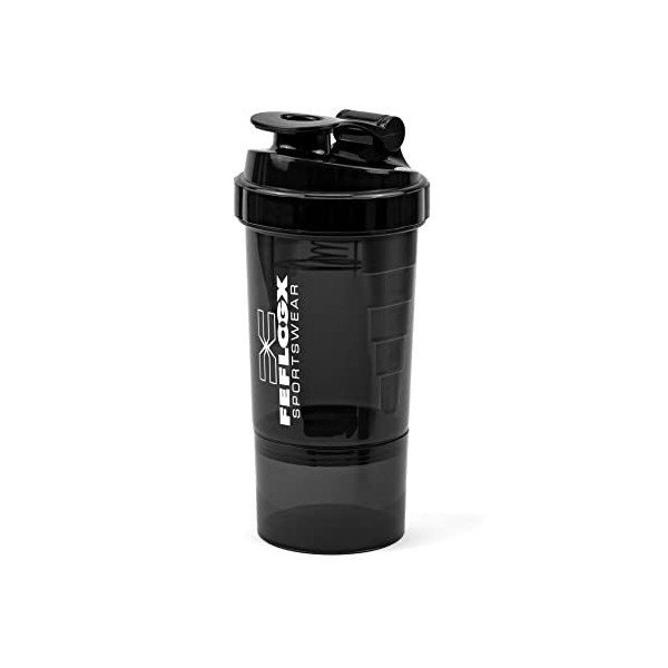 Feflogx Shaker professionnel pour protéines doeufs 500 ml - Meilleure fonction de mélange - Passoire à perfusion et 2 compar