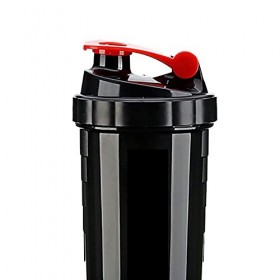 Ruiqas Bouteille de 473,6 g avec shaker de protéine étanche et portable avec 3 compartiments supplémentaires