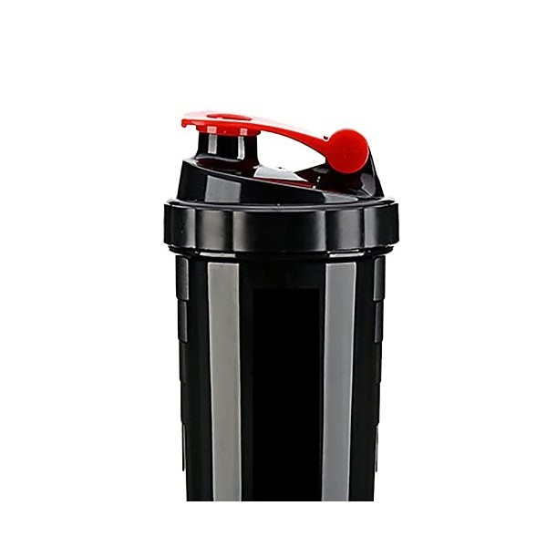 Ruiqas Bouteille de 473,6 g avec shaker de protéine étanche et portable avec 3 compartiments supplémentaires