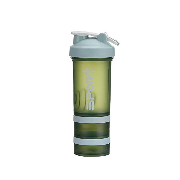 FAMKIT Shaker à protéines portable avec récipient de stockage de poudre pour la course à pied, le cyclisme, le fitness