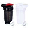 YAYAYOUNG Lot de 2 flacons shaker à protéines - 300 ml - Anti-fuite - Sans BPA - Pour suppléments - Avec tamis et graduation 