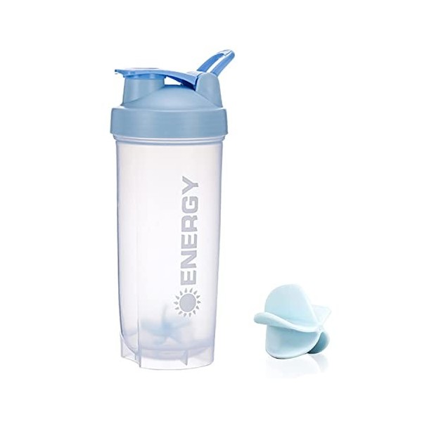 Menmamenma Shaker de protéines pour le sport - Bouteille deau de 700 ml avec fouet et boule de mélange - Couvercle anti-fuit