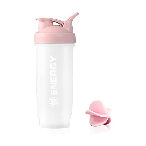 Menmamenma Shaker de protéines pour le sport - Bouteille deau de 700 ml avec fouet et boule de mélange - Couvercle anti-fuit