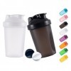 GAISHION Shaker Shaker pour boissons protéinées et shaker de 400 ml avec boules de fouet, sans plastique BPA noir + blanc 