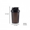 GAISHION Shaker Shaker pour boissons protéinées et shaker de 400 ml avec boules de fouet, sans plastique BPA noir + blanc 