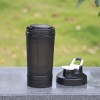 Ruiqas Shaker à protéines portable anti-fuite pour smoothies avec plateau à pilules et 2 récipients supplémentaires 500 ml