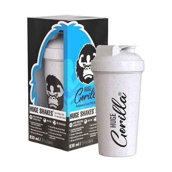 Huge Gorilla Bouteille shaker de protéines avec accessoire mélangeur – Bouteilles de gym écologiques fabriquées à partir de 
