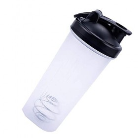 Bouteille shaker en plastique pour mélanges de protéines - Portable - Réutilisable - Noir
