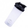 Bouteille shaker en plastique pour mélanges de protéines - Portable - Réutilisable - Noir