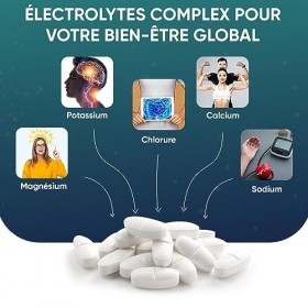 Electrolyte Complex 180 Comprimés Vegan - 900 mg par Portion 6 Mois - Electrolytes Sans Sucre Avec Sodium, Calcium, Magnesi