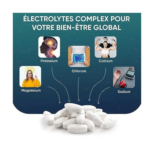 Electrolyte Complex 180 Comprimés Vegan - 900 mg par Portion 6 Mois - Electrolytes Sans Sucre Avec Sodium, Calcium, Magnesi