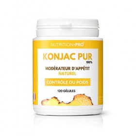 Konjac Pur 100% - 120 gélules | Coupe faim naturel | Minceur | Fabriqué en France | Nutrition pro