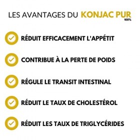 Konjac Pur 100% - 120 gélules | Coupe faim naturel | Minceur | Fabriqué en France | Nutrition pro