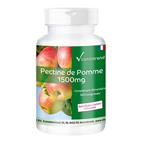 Pectine de Pomme 1500mg - Fibre naturelle – Végan - 300 comprimés - ! POUR 4 MOIS | Vitamintrend®