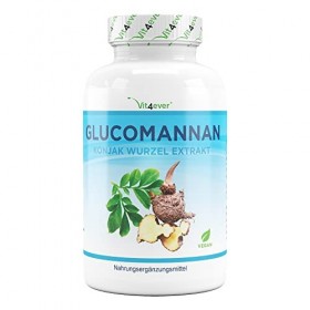 Perdre du poids avec du glucomannane provenant de la racine de konjac - 180 capsules - Premium : Hautement dosé avec 4200 mg 