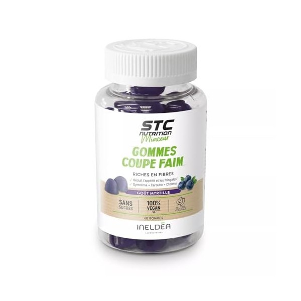 STC NUTRITION - Gommes Coupe Faim - Complément alimentaire sans sucres - Plantes, Chrome et Fibres - Réduit lappétit et frin