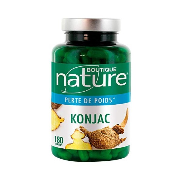Boutique Nature - Complément Alimentaire - Konjac - 180 Gélules Végétales - Contribue à la perte de poids - Format Eco