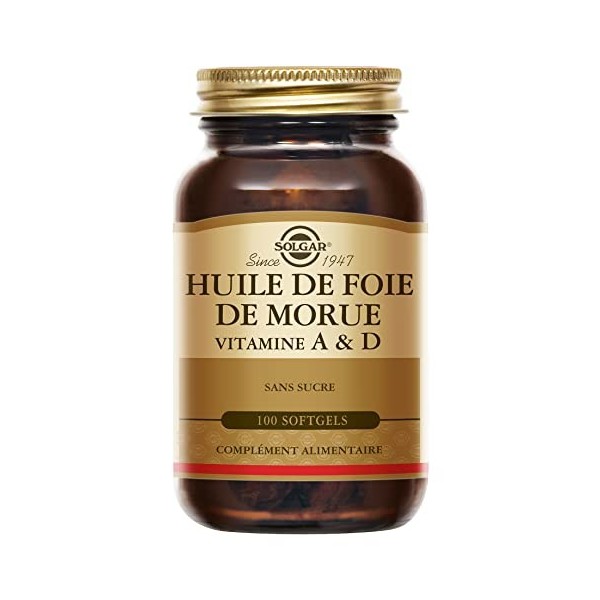 Solgar Huile de Foie de Morue - Vitalité - Défenses Immunitaires - Acides Gras - Vitamine A et Vitamine D - Complément Alimen