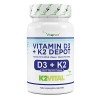 Vitamine D3 10.000 I.E + Vitamine K2 200 mcg Menaquinon MK7 Depot - 180 Comprimés - 99,7+% All-Trans K2VITAL® by Kappa - Vé