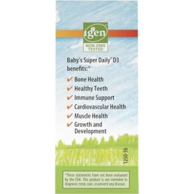 Babys Super Daily D3, gouttes de vitamine D pour bébés, 400 UI 10 mcg par goutte, approvisionnement de 1 an, gouttes de vi