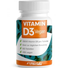 Vitamine D3 VEGAN 1000 UI – 365 comprimés – Stock annuel de vitamine D3 – Dosage optimal – Pour le système immunitaire et les