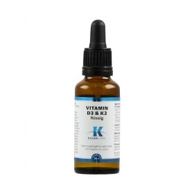 Klean Labs Vitamine D3 & K2 liquide – Bouteille de 25 ml – Sans OGM, hautement dosé, sans additifs indésirables, absorption