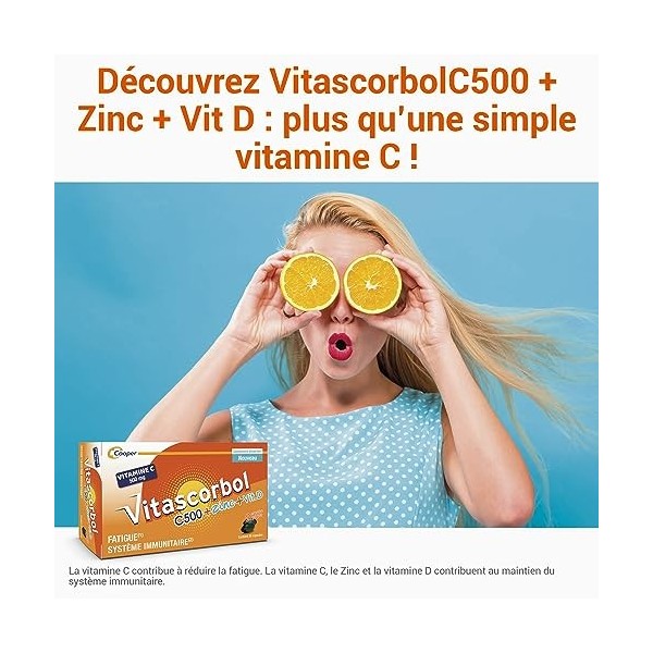 VITASCORBOL - Complément alimentaire à base de Vitamine C, Vitamine D et Zinc - Capsules Softgel - Fatigue1 et Système Immuni