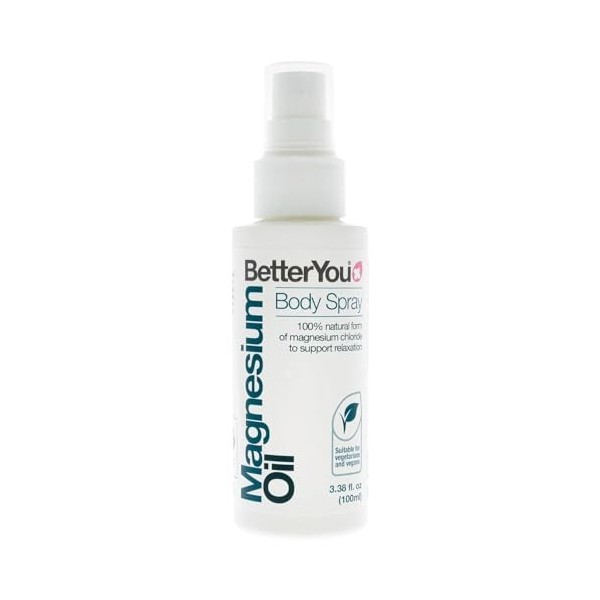 Better You Lot de 2 vaporisateurs corporels à lhuile de magnésium unisexe - 100 ml - 200 ml au total