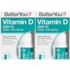 Better You Vitamine D 4000 UI Spray buccal quotidien, sans pilules, supplément de vitamine D3, approvisionnement de 3 mois, f