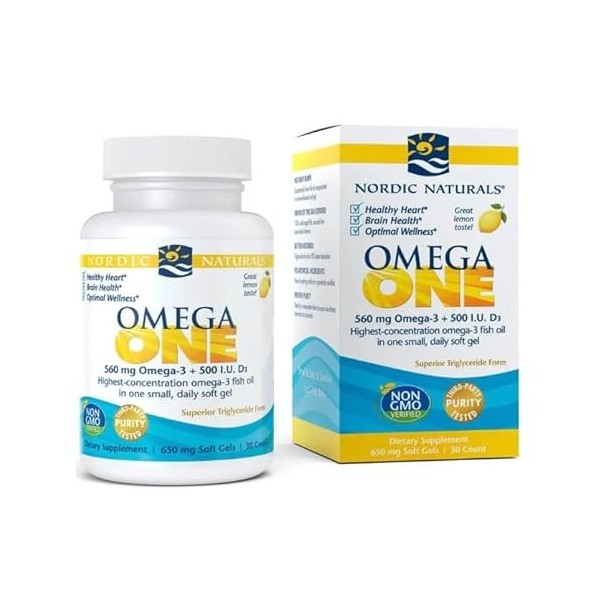 Nordics Omega One Lemon 30 Gélules molles, sans OGM, sans gluten