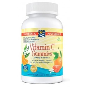 Nordics, Gélifiés à la vitamine C, 250 mg, saveur mandarine, 120 gommes végétaliennes, testées en laboratoire, sans soja, vé