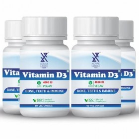 Vitamin D3 Capsules | Ayurvedic, Improve Bone & Teeth Health, Immune System, Muscle Strength & Immunity | Xovak Pharmtech
