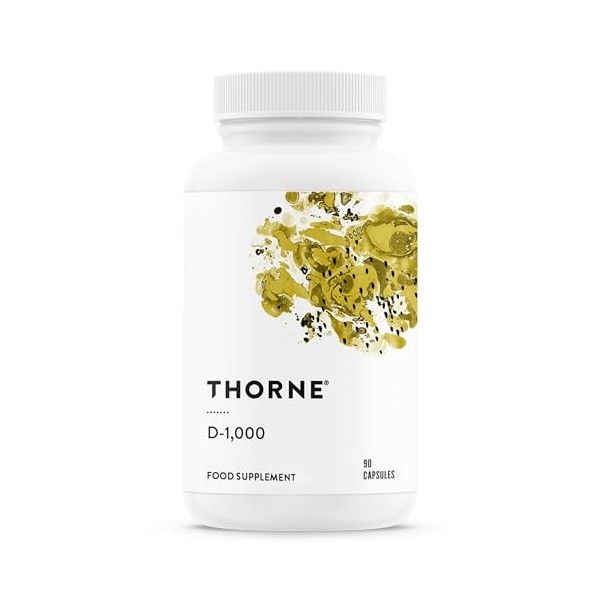 Thorne Vitamin D-1000 - Supplément de Vitamine D3 1 000 UI pour la Santé des Os et des Muscles - 90 Capsules