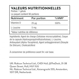 Thorne Vitamin D-1000 - Supplément de Vitamine D3 1 000 UI pour la Santé des Os et des Muscles - 90 Capsules