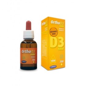 Orthonat - D3 1000 UI - Complément Alimentaire Immunité et Structure Osseuse - 25 g de Vitamine D3 par Goutte - 750 Gouttes