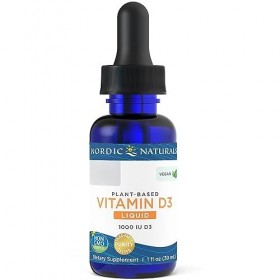 Nordic Naturals, Liquid Vitamin D3, 1000 IU, Cholécalciférol de Lichen, Gouttes végétaliennes, 30ml, Testé en Laboratoire, Sa