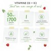 Vitamine D3 + K2 gouttes 50ml - Premium : 99,7+% All-Trans Original K2VITAL® de Kappa - Hautement dosé avec 1000 U.I. de vi