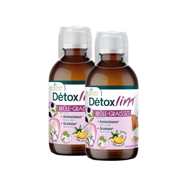 DETOXLIM BRULE GRAISSES - Formule Liquide à la L-Carnitine et Extraits Végétaux | Flacon de 500 ml | Cure de 25 jours - Élimi