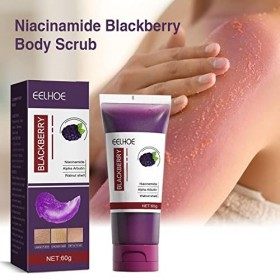 Gommage au nicotinamide | Gommage naturel éclaircissant pour le corps aux baies noires,60g exfoliant pour la peau pour le cor