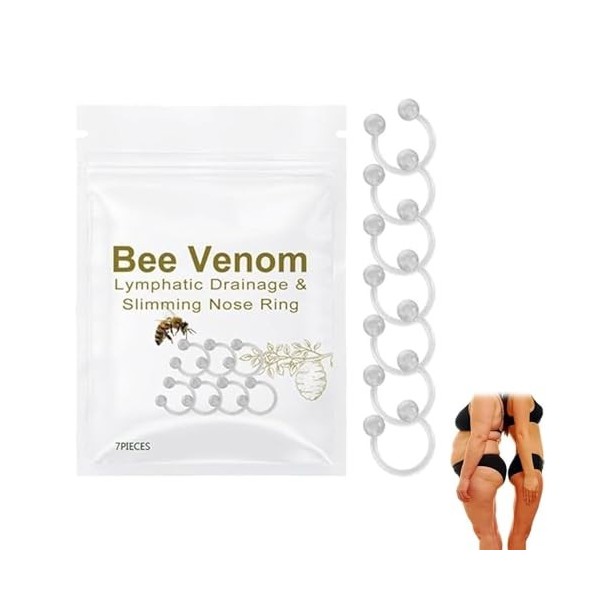 Bee Venom Lymphatic Drainage Nose Ring, Nose Ring Hoop, Lymphatic Drainage & Slimming Nose Ring, Lymphatic Drainage Weight Lo