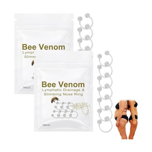 Bee Venom Lymphatic Drainage Nose Ring, Nose Ring Hoop, Lymphatic Drainage & Slimming Nose Ring, Lymphatic Drainage Weight Lo