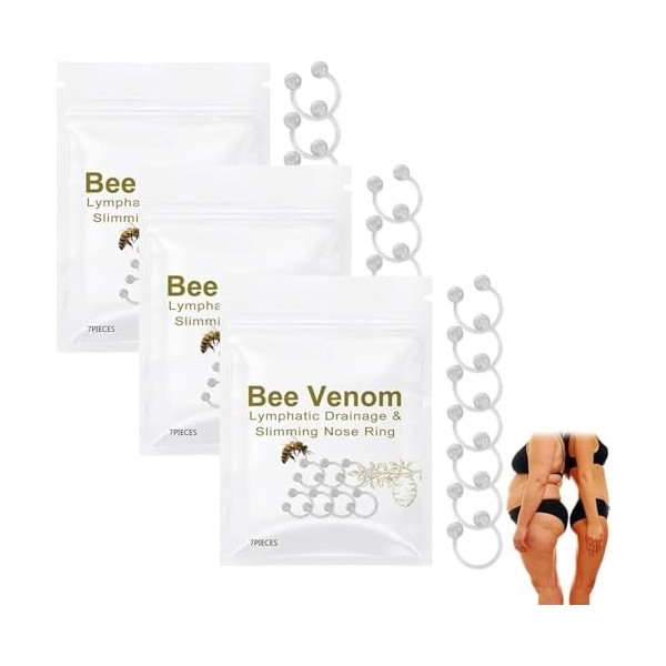 Bee Venom Lymphatic Drainage Nose Ring, Nose Ring Hoop, Lymphatic Drainage & Slimming Nose Ring, Lymphatic Drainage Weight Lo