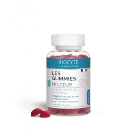 BIOCYTE Les Gummies Minceur - Digestion, Métabolisme des Sucres et Graisses - Vinaigre de cidre, Chrome Goût Pomme - 60 gummi